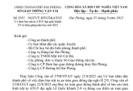 Đảm bảo trật tự an toàn giao thông dịp Quốc khánh 2/9 và Khai giảng năm học mới 2023-2024