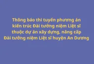 Thông báo thi tuyển phương án kiến trúc Đài tưởng niệm Liệt sĩ thuộc dự án xây dựng, nâng cấp Đài tưởng niệm Liệt sĩ huyện An Dương