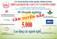 Phiên giao dịch việc làm và tư vấn hướng nghiệp quận Hồng Bàng năm 2023 sẽ diễn ra vào 8h00 ngày 28/10/2023