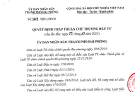 Chấp thuận chủ trương đầu tư Dự án đầu tư xây dựng Khu đô thị mới tại xã Hoa Động, huyện Thủy Nguyên