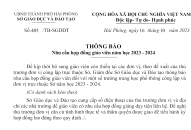 Sở Giáo dục và Đào tạo thông báo nhu cầu hợp đồng giáo viên năm học 2023-2024