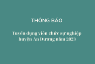 Thông báo tuyển dụng viên chức sự nghiệp huyện An Dương năm 2023