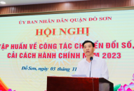 Tập huấn về công tác cải cách hành chính, chuyển đổi số năm 2023 tại quận Đồ Sơn