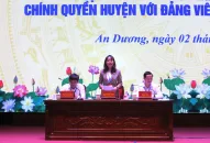 Người đứng đầu cấp ủy, chính quyền huyện An Dương đối thoại với đảng viên và nhân dân