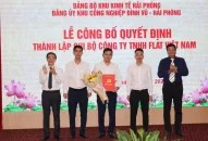 Công bố Quyết định thành lập các Chi bộ trực thuộc Đảng ủy Khu công nghiệp Đình vũ Hải Phòng