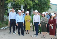 Lãnh đạo quận Hồng Bàng kiểm tra tiến độ Dự án đầu tư xây dựng Công viên cây xanh nút giao Nam Cầu Bính