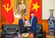 Phó Chủ tịch Ủy ban nhân dân thành phố Hoàng Minh Cường tiếp Đoàn Ủy ban Liên lạc người gốc Lào ở nước ngoài