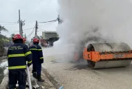 Thông tin về vụ cháy xe lu tại thôn 5, xã Bắc Sơn, huyện An Dương