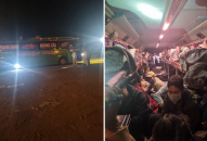 Trạm Cảnh sát giao thông Quang Trung phạt 20 triệu đồng 1 xe khách chở quá gấp đôi số người quy định