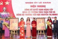 Công bố quyết định nâng cấp Đảng bộ Trường THCS Trần Phú và Đảng bộ Trường Tiểu học Nguyễn Thị Minh Khai trực thuộc Đảng bộ quận Lê Chân