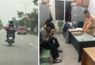 Đội Cảnh sát giao thông số 1 xử lý nghiêm một trường hợp điều khiển phương tiện giao thông đi không đúng làn đường, không đội mũ bảo hiểm