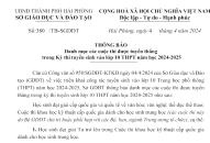 Danh mục các cuộc thi được tuyển thẳng trong Kỳ thi tuyển sinh vào lớp 10 THPT năm học 2024-2025