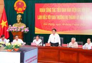 Đoàn Tiểu ban Văn kiện Đại hội XIV của Đảng làm việc với Thành ủy Hải Phòng