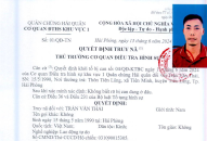 Thông tin truy nã bị can Trần Văn Thái (huyện Tiên Lãng)