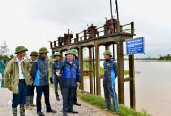 Phó Chủ tịch UBND thành phố Nguyễn Đức Thọ kiểm tra các công trình thủy lợi xung yếu