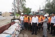 Giám đốc Công an thành phố kiểm tra và động viên công tác phòng chống lụt bão trên địa bàn quận Lê Chân