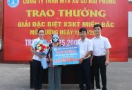 Công ty TNHH MTV Xổ số Hải Phòng: Trao thưởng gần 1,1 tỷ đồng cho các khách hàng may mắn trúng giải Đặc biệt XSKT miền Bắc mở thưởng ngày 16/10/2024