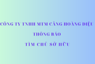 Công ty TNHH MTV Cảng Hoàng Diệu thông báo tìm chủ sở hữu