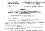 Thu hồi đất của Công ty Cổ phần 3-2 Hồng Bàng tại phường Thượng Lý, quận Hồng Bàng do tự nguyện trả lại đất