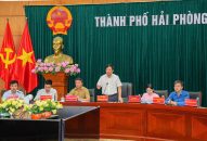 Lãnh đạo thành phố nghe báo cáo Kế hoạch giải phóng mặt bằng và xây dựng Khu tái định cư phục vụ Dự án đường sắt Lào Cai – Hà Nội – Hải Phòng
