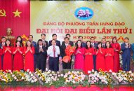 Đồng chí Bí thư Thành uỷ Lê Tiến Châu dự và phát biểu chỉ đạo tại Đại hội đại biểu Đảng bộ phường Trần Hưng Đạo