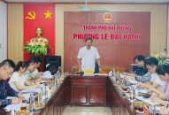 Phó Chủ tịch Thường trực UBND thành phố Lê Anh Quân làm việc với Đảng ủy phường Lê Đại Hành về công tác chuẩn bị Đại hội Đảng bộ phường lần thứ I