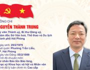 Chương trình hành động của ông Nguyễn Thành Trung, Uỷ viên Thành uỷ, Bí thư Đảng uỷ, Giám đốc Sở Văn hóa, Thể thao và Du lịch thành phố Hải Phòng, ứng cử đại biểu Quốc hội khoá XVI tại đơn vị bầu cử số 4