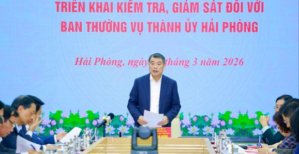 Đồng chí Lê Minh Hưng chủ trì hội nghị công bố quyết định kiểm tra, giám sát tại Hải Phòng